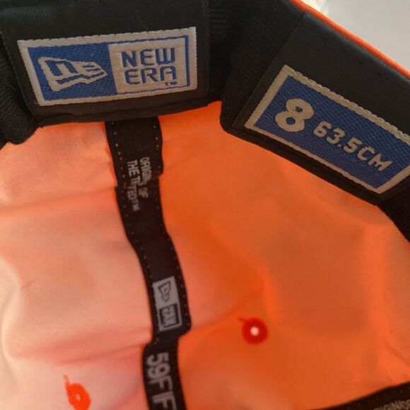HUF X NEW ERA Men’s Orange Fitted Hat Size 8 - Picture 6 of 10